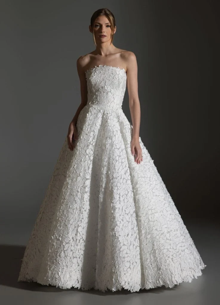 Lazaro Avery wedding dress – front view without belt | Mon Amie Bridal Salon