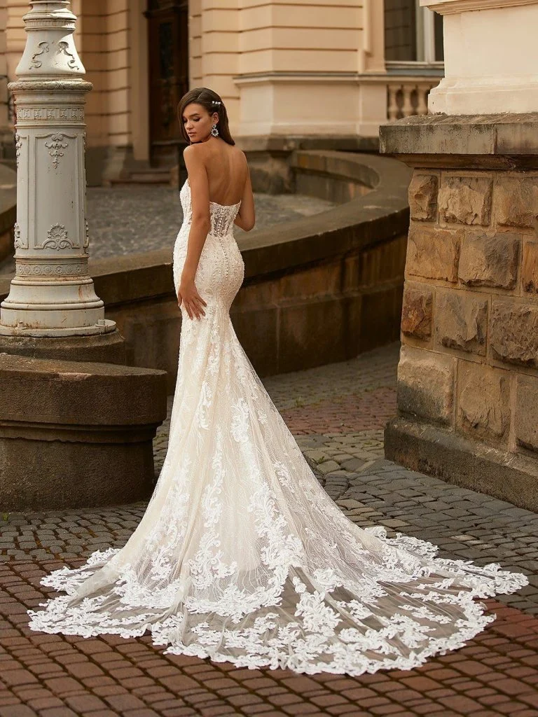 Val Stefani D8267 Valencia wedding dress – back view | Mon Amie Bridal Salon